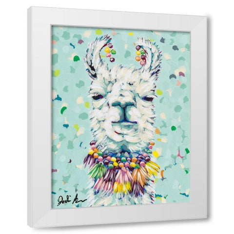 Drama Llama I White Modern Wood Framed Art Print by Augustine, Jodi
