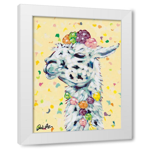 Drama Llama III White Modern Wood Framed Art Print by Augustine, Jodi