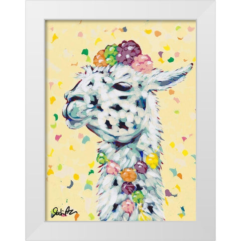 Drama Llama III White Modern Wood Framed Art Print by Augustine, Jodi
