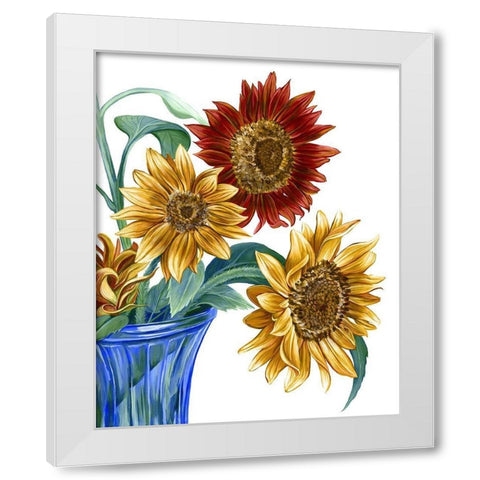 China Sunflowers I White Modern Wood Framed Art Print by Wilson, Kelsey
