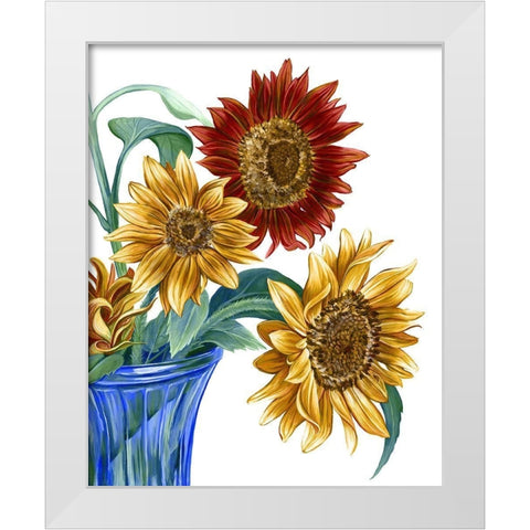 China Sunflowers I White Modern Wood Framed Art Print by Wilson, Kelsey