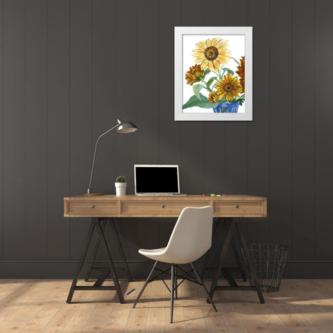 China Sunflowers II White Modern Wood Framed Art Print by Wilson, Kelsey