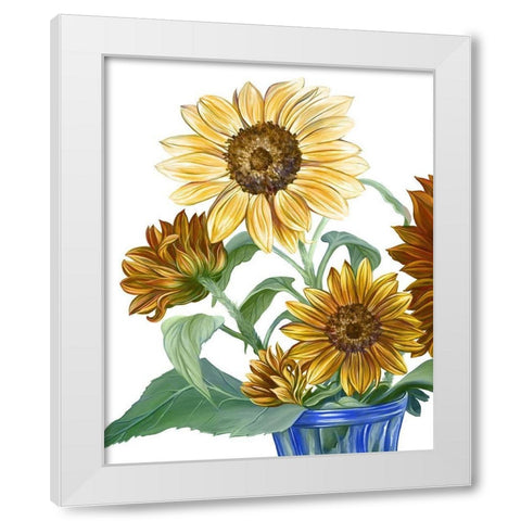 China Sunflowers II White Modern Wood Framed Art Print by Wilson, Kelsey