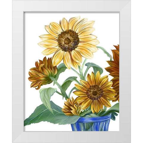 China Sunflowers II White Modern Wood Framed Art Print by Wilson, Kelsey
