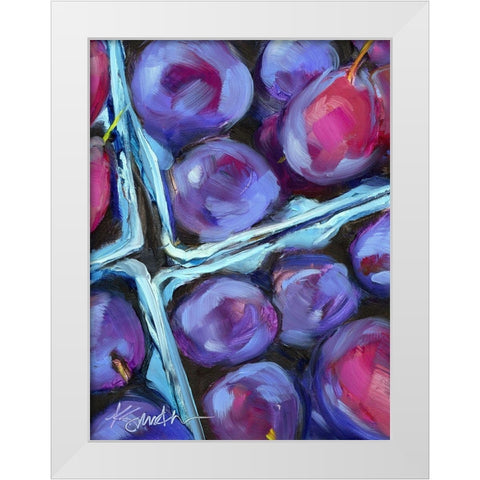 Blueberry Carton White Modern Wood Framed Art Print by Smith, Kim