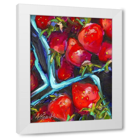 Strawberry Carton White Modern Wood Framed Art Print by Smith, Kim