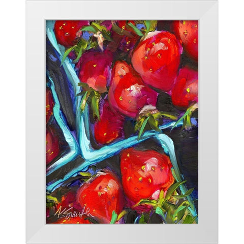 Strawberry Carton White Modern Wood Framed Art Print by Smith, Kim