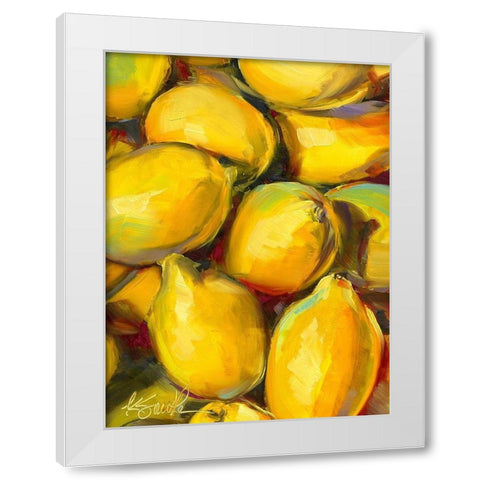 Fresh Lemons White Modern Wood Framed Art Print by Smith, Kim
