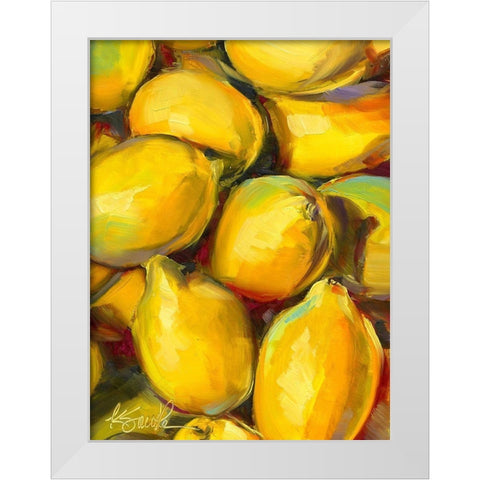 Fresh Lemons White Modern Wood Framed Art Print by Smith, Kim