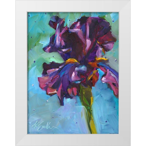 Iris in Bloom White Modern Wood Framed Art Print by Smith, Kim