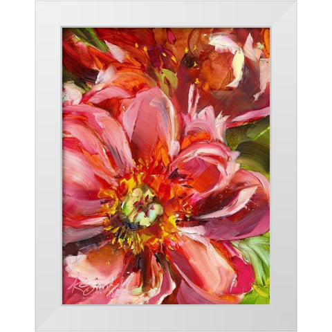 Floral Close Up White Modern Wood Framed Art Print by Smith, Kim