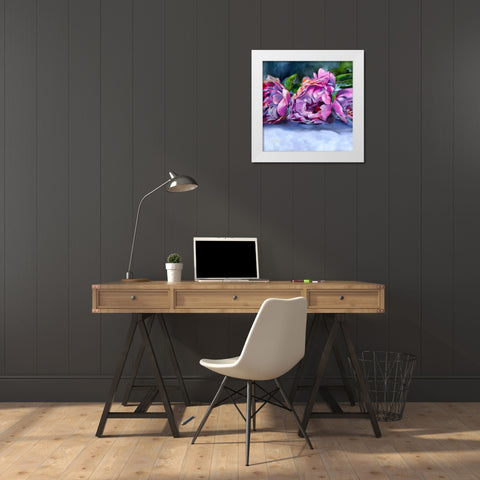 Roses lying down White Modern Wood Framed Art Print by Smith, Kim