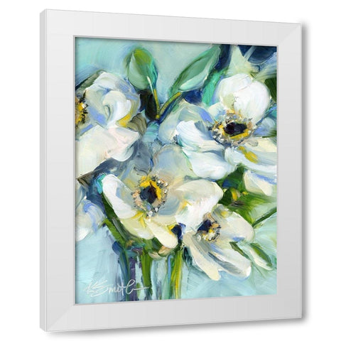 White Floral Still Life White Modern Wood Framed Art Print by Smith, Kim
