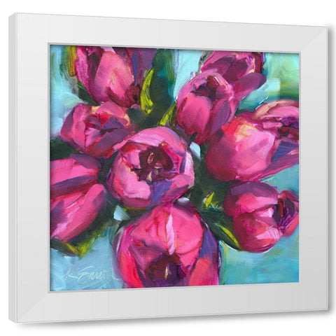 Tulip Bounty White Modern Wood Framed Art Print by Smith, Kim