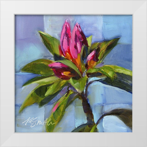 Tropical Floral Watercolor White Modern Wood Framed Art Print by Smith, Kim