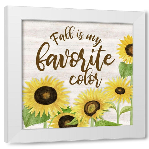 Fall Sunflower sentiment II-Favorite White Modern Wood Framed Art Print by Reed, Tara