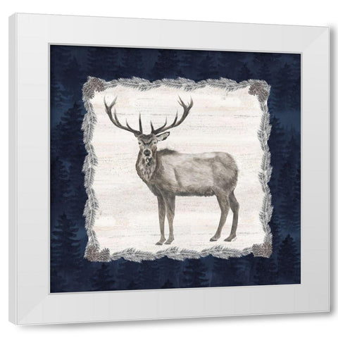 Blue Cliff Mountains III-Elk White Modern Wood Framed Art Print by Reed, Tara