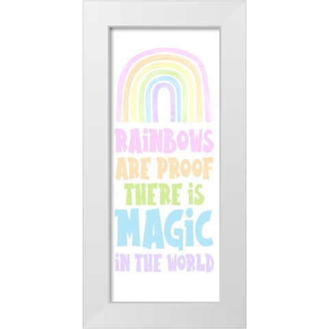 Pastel Rainbows vertical II-Proof White Modern Wood Framed Art Print by Reed, Tara
