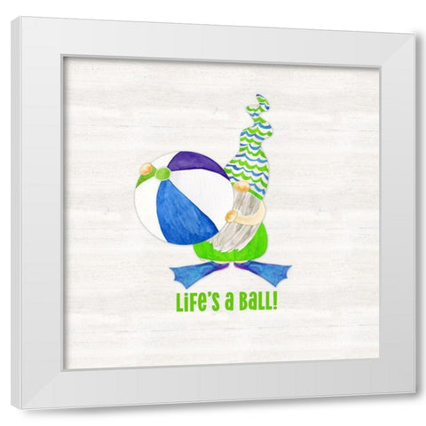 Gnomes of Summer sentiment III-Ball White Modern Wood Framed Art Print by Reed, Tara