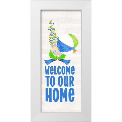 Gnomes of Summer vertical II-Welcome White Modern Wood Framed Art Print by Reed, Tara