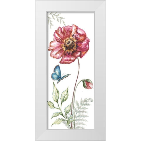 Wildflower Stem panel I White Modern Wood Framed Art Print by Tre Sorelle Studios