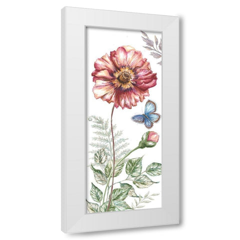 Wildflower Stem panel II White Modern Wood Framed Art Print by Tre Sorelle Studios