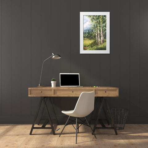 Colorado Meadow panel II White Modern Wood Framed Art Print by Tre Sorelle Studios