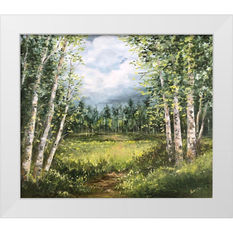 Colorado Meadow landscape White Modern Wood Framed Art Print by Tre Sorelle Studios