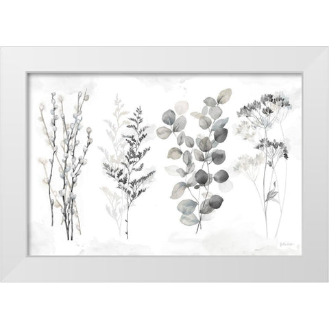 Indigo Botanicals landscape neutral White Modern Wood Framed Art Print by Coulter, Cynthia