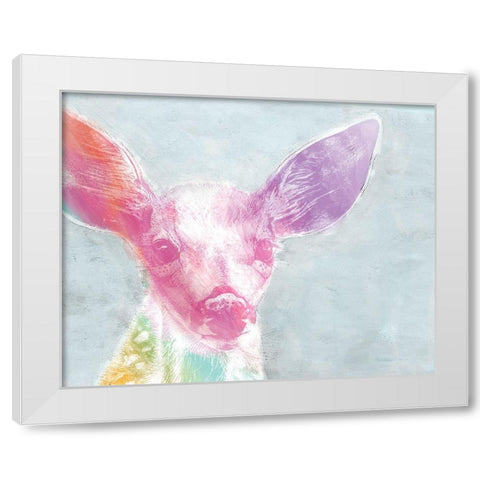 Portrait of a Fawn rainbow White Modern Wood Framed Art Print by Cusson, Marie Elaine