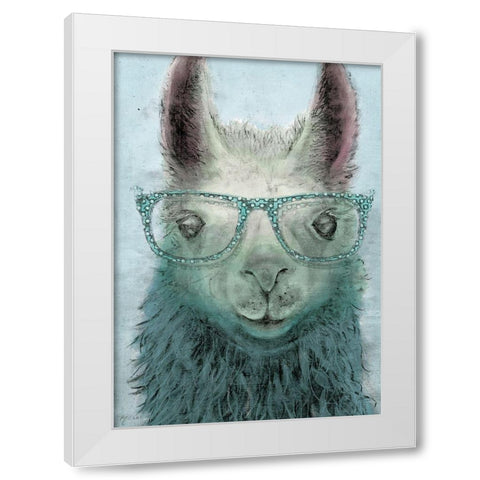 Colorful Llama panel I White Modern Wood Framed Art Print by Cusson, Marie Elaine