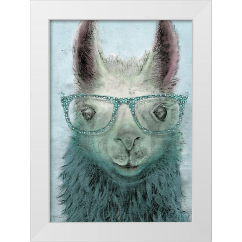 Colorful Llama panel I White Modern Wood Framed Art Print by Cusson, Marie Elaine