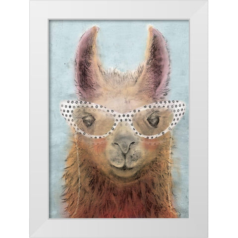 Colorful Llama panel II White Modern Wood Framed Art Print by Cusson, Marie Elaine