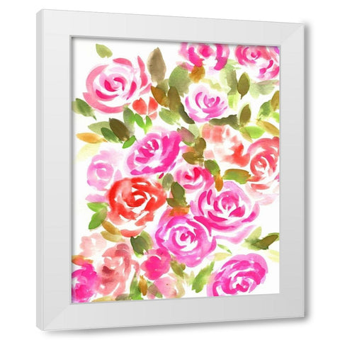 Bunches of Pink Portrait White Modern Wood Framed Art Print by Chapman, Marcy