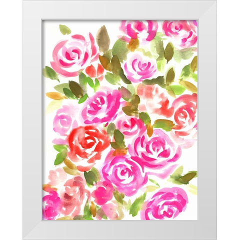 Bunches of Pink Portrait White Modern Wood Framed Art Print by Chapman, Marcy