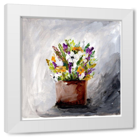 Spring Bouquet White Modern Wood Framed Art Print by Chapman, Marcy