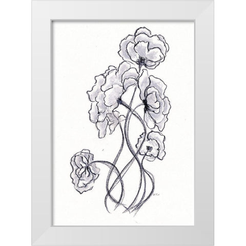 Blossoming Gray I White Modern Wood Framed Art Print by Chapman, Marcy