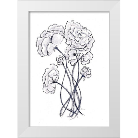 Blossoming Gray II White Modern Wood Framed Art Print by Chapman, Marcy