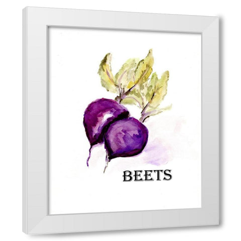 Veggie Sketch  III-Beets White Modern Wood Framed Art Print by Chapman, Marcy