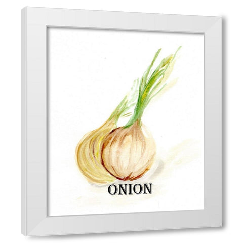 Veggie Sketch X-Onion White Modern Wood Framed Art Print by Chapman, Marcy