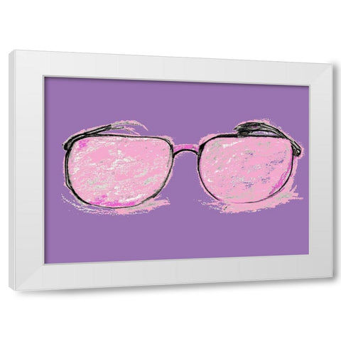 Glasses in Pink White Modern Wood Framed Art Print by Chapman, Marcy