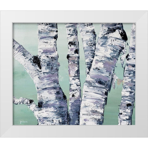 Birch Tree Close Up  II White Modern Wood Framed Art Print by Cusson, Marie Elaine