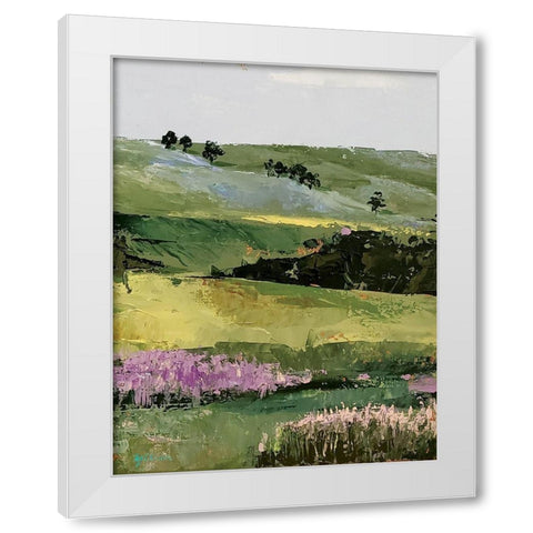 Flower Field portrait  II White Modern Wood Framed Art Print by Cusson, Marie Elaine