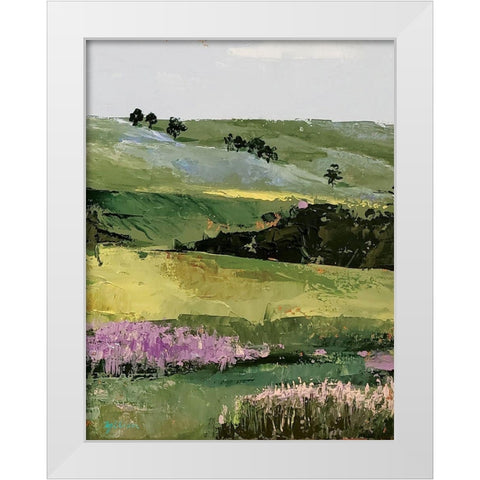 Flower Field portrait  II White Modern Wood Framed Art Print by Cusson, Marie Elaine