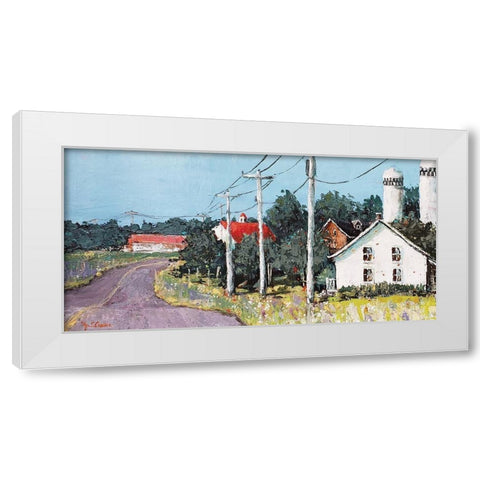 Country Road Farm White Modern Wood Framed Art Print by Cusson, Marie Elaine