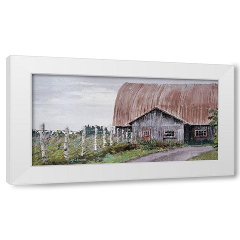 Barn Perspective White Modern Wood Framed Art Print by Cusson, Marie Elaine