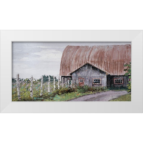 Barn Perspective White Modern Wood Framed Art Print by Cusson, Marie Elaine