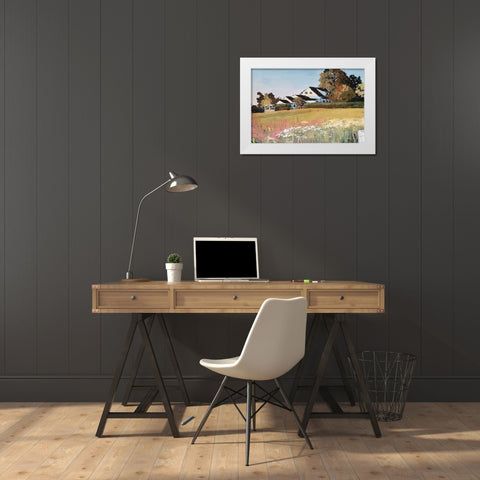 Farmyard Landscape II White Modern Wood Framed Art Print by Cusson, Marie Elaine