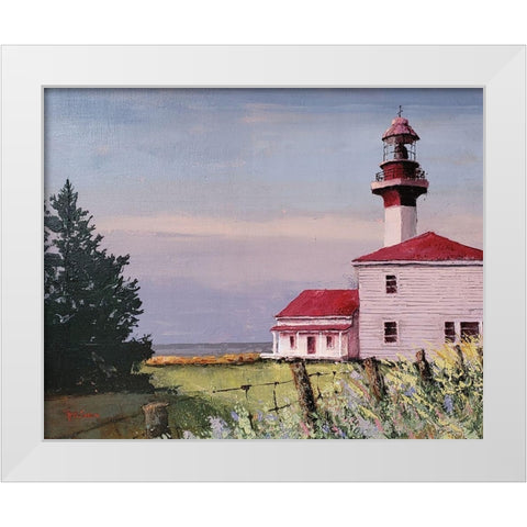 Lighthouse Point White Modern Wood Framed Art Print by Cusson, Marie Elaine