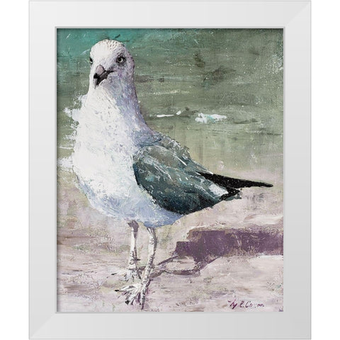 Beach Bird III White Modern Wood Framed Art Print by Cusson, Marie Elaine
